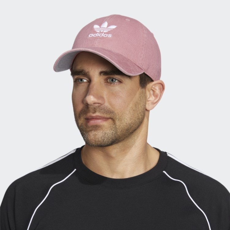 Boné Adidas Rosa Relaxado Com Tira Nas Costas