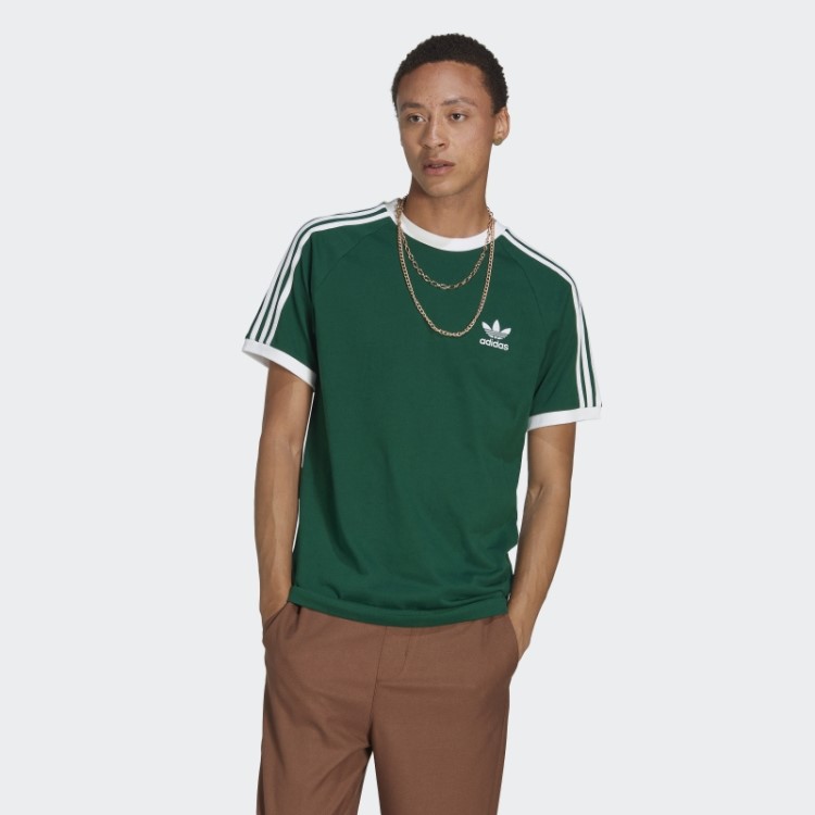 Camiseta Adidas Adicolor Classics Com As Três Listras Verde Escuro