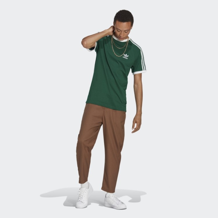 Camiseta Adidas Adicolor Classics Com As Três Listras Verde Escuro