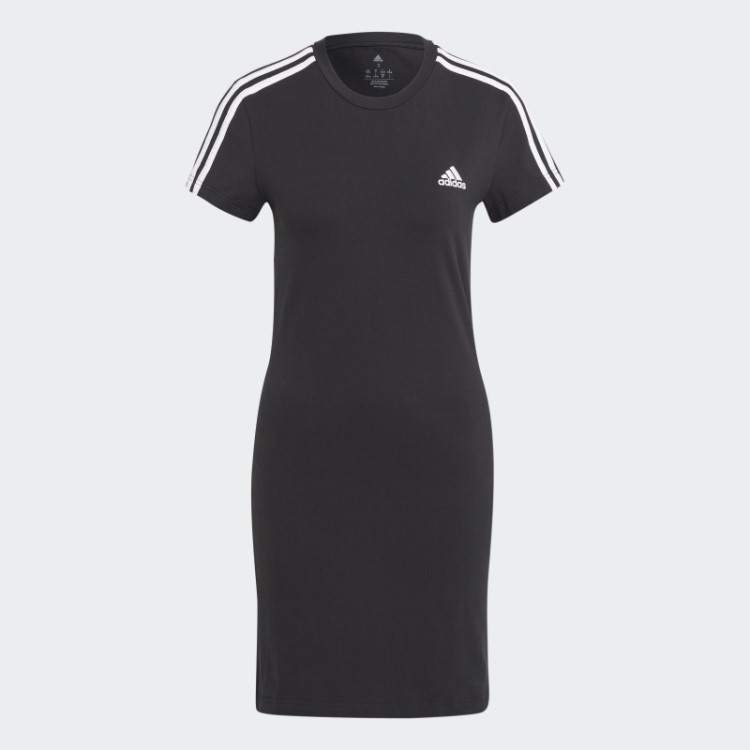Essentials Vestido Com As Três Listras Preto Adidas
