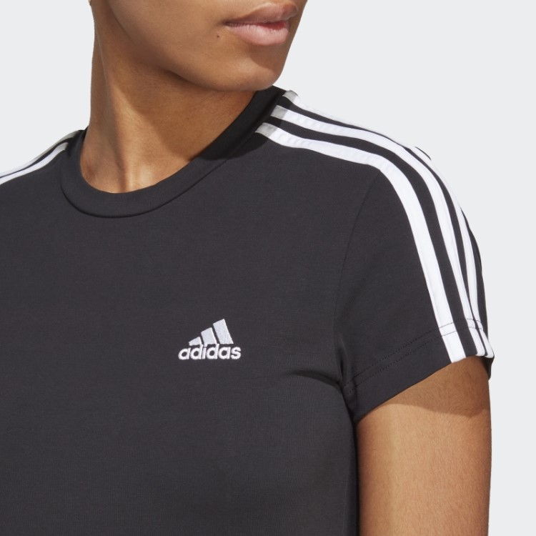 Essentials Vestido Com As Três Listras Preto Adidas