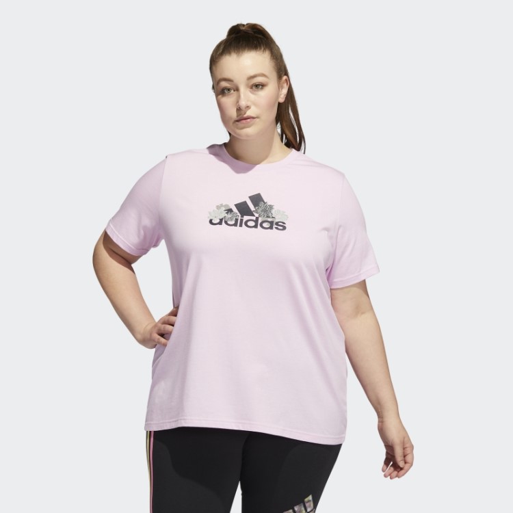 Camiseta Estampada Floral (tamanho Grande) Lilás Adidas