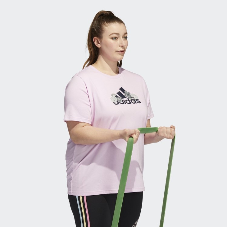 Camiseta Estampada Floral (tamanho Grande) Lilás Adidas