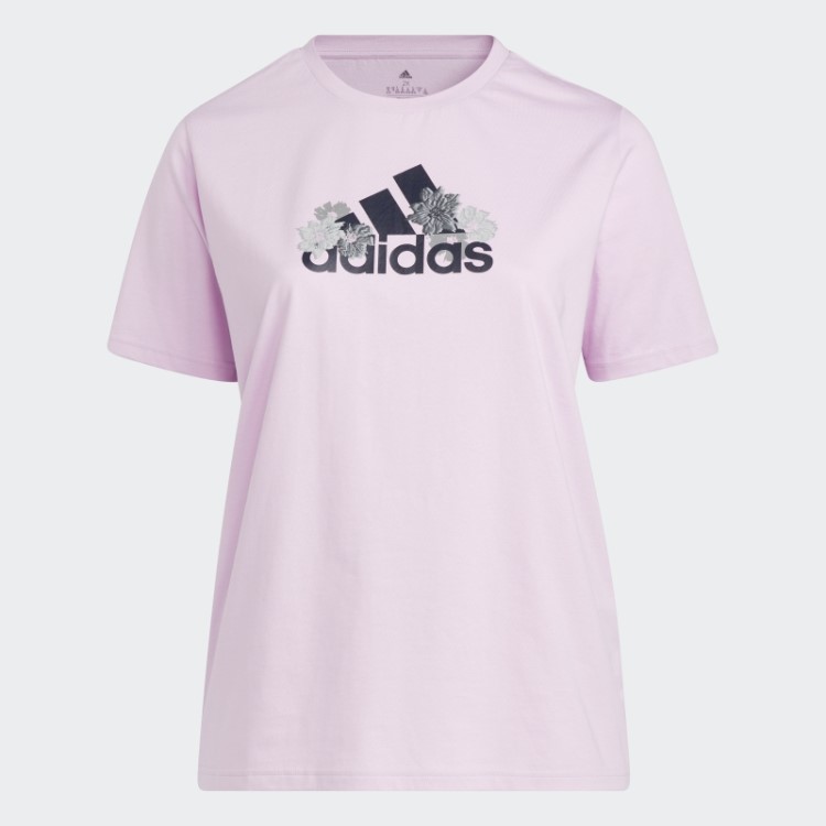 Camiseta Estampada Floral (tamanho Grande) Lilás Adidas