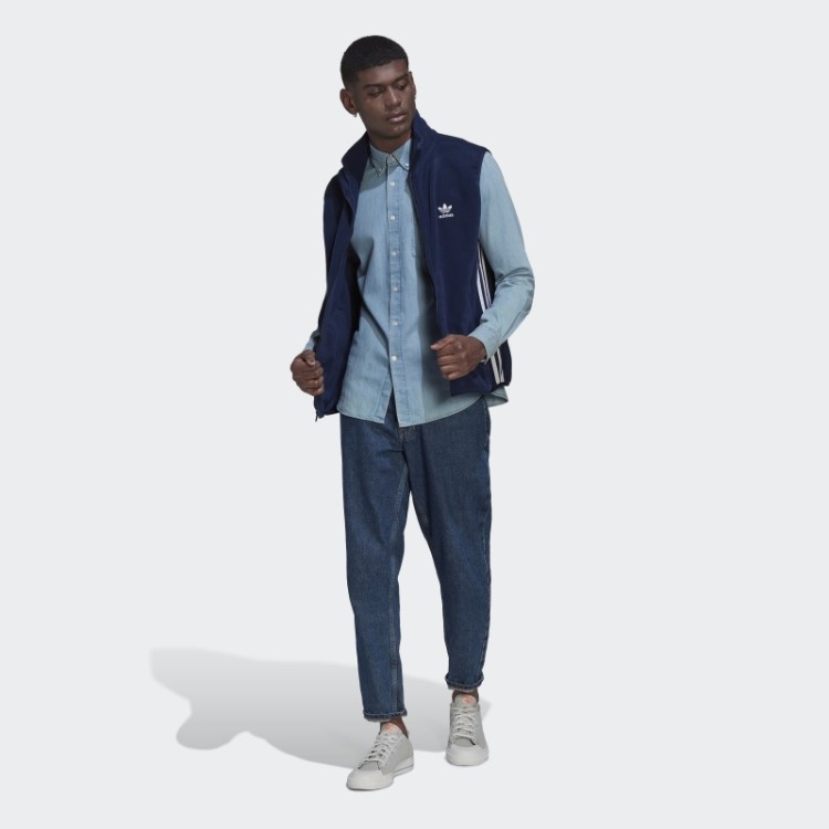 Colete De Lã Com As Três Listras Adicolor Adidas Night Indigo
