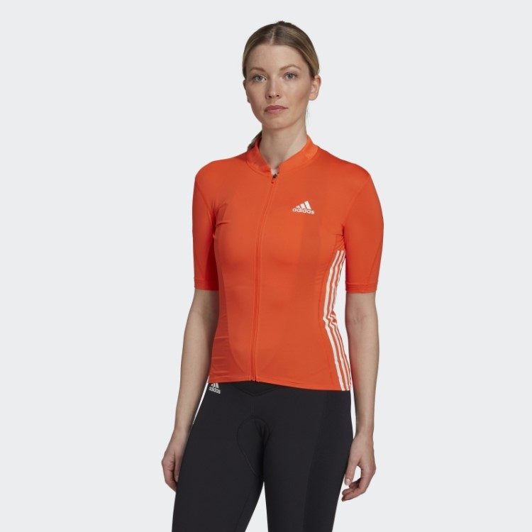 Adidas Laranja A Camisa De Ciclismo De Manga Curta