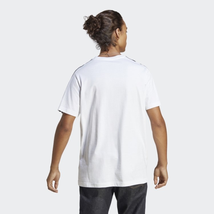 Camiseta Branca Com As Três Listras Em Jersey Simples Adidas