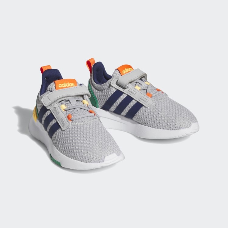 Tênis Adidas Grey Racer Tr21 Estilo De Vida Corrida Elástico Com Cadarço E Tira Superior