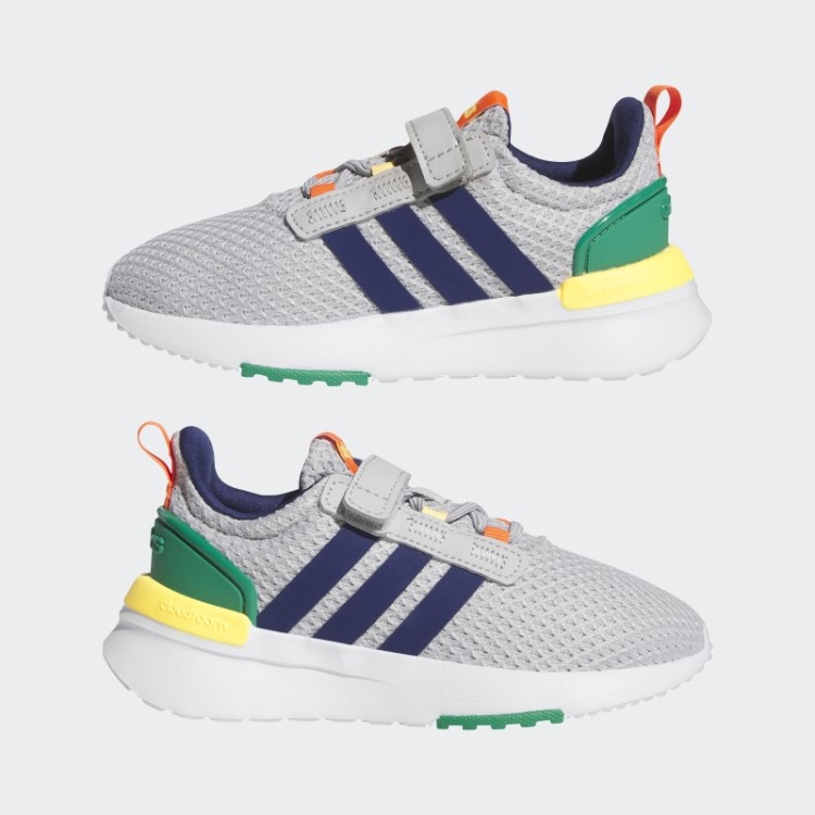 Tênis Adidas Grey Racer Tr21 Estilo De Vida Corrida Elástico Com Cadarço E Tira Superior