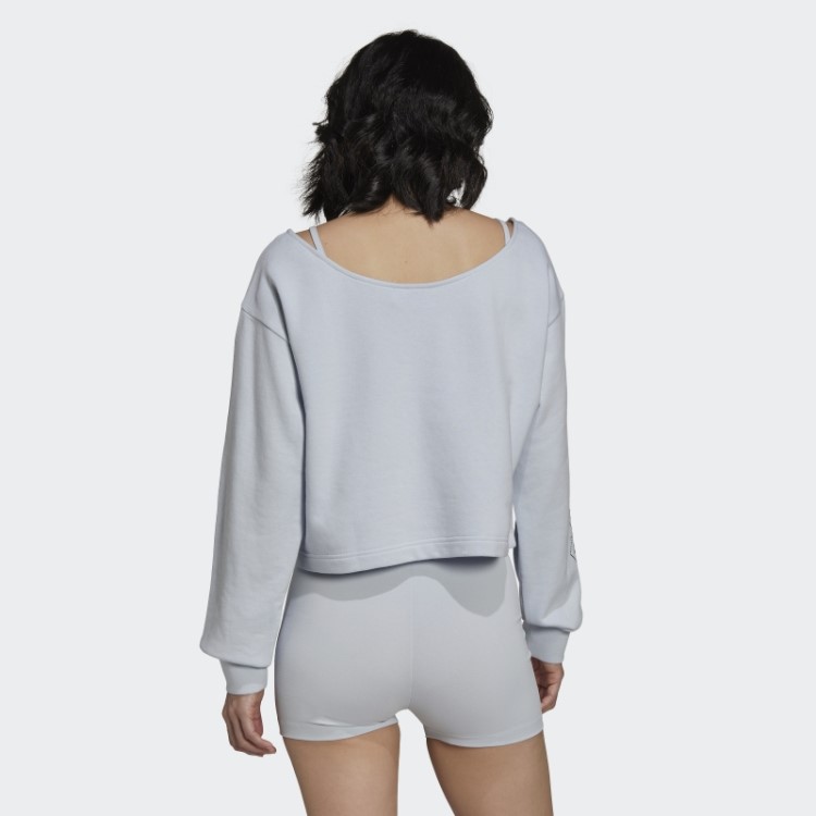 Moletom Azul Adidas 2000 Luxe Slouchy Crew Quente