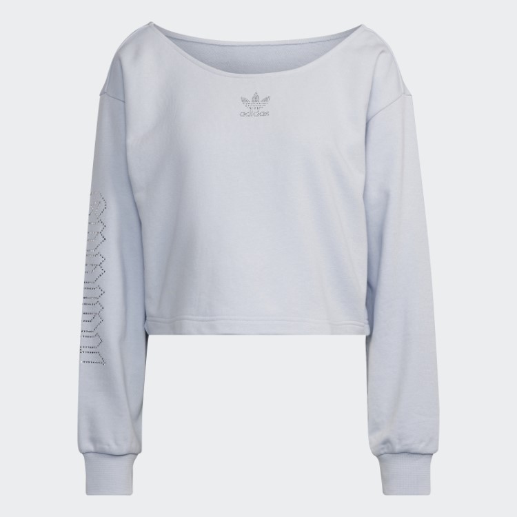 Moletom Azul Adidas 2000 Luxe Slouchy Crew Quente