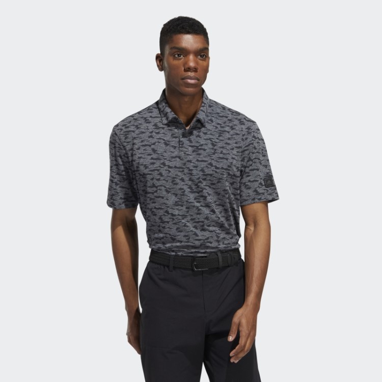Camisa Polo Preta Adidas Go-to Com Estampa Camuflada