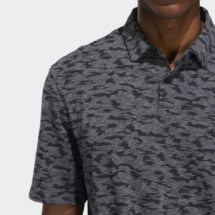 Camisa Polo Preta Adidas Go-to Com Estampa Camuflada