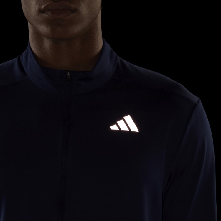 Camiseta Adidas Dark Blue Own The Run 1/2 Zíper