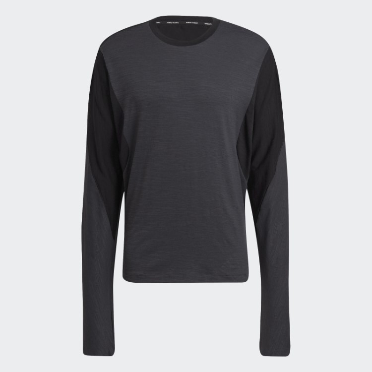 Camiseta De Manga Longa Preta Para Treino De Bem-estar Adidas