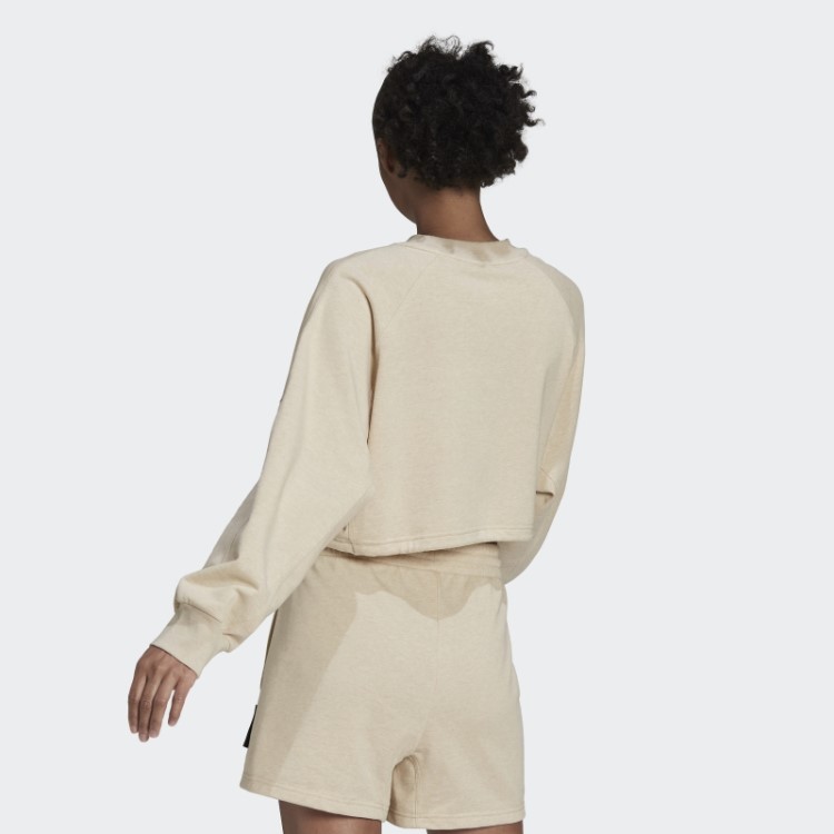 Adidas Sportswear Botanic Bege Mel Studio Lounge Moletom Verão Tripulação Quente