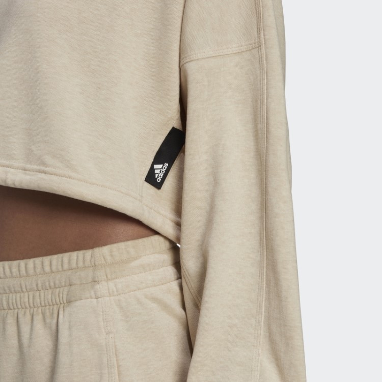 Adidas Sportswear Botanic Bege Mel Studio Lounge Moletom Verão Tripulação Quente