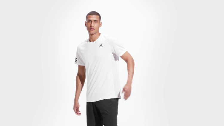 Camiseta Branca Com As Três Listras Do Club Tennis Adidas