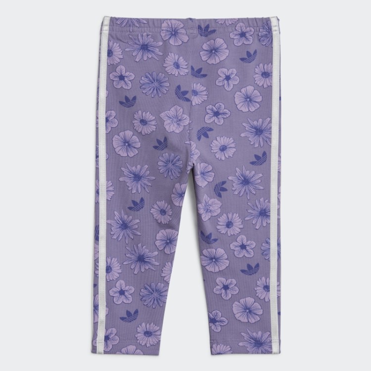 Conjunto Legging Vestido Floral Lilás Adidas