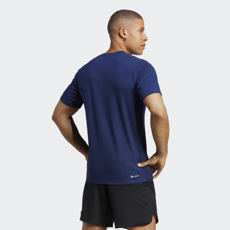Camiseta De Treino Com Logo Sazonal Adidas Train Essentials Azul Escuro