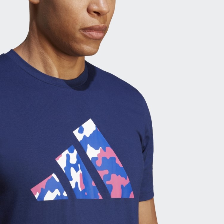 Camiseta De Treino Com Logo Sazonal Adidas Train Essentials Azul Escuro