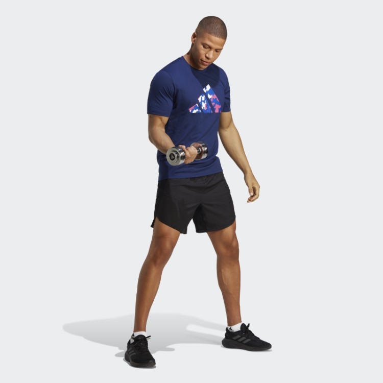 Camiseta De Treino Com Logo Sazonal Train Essentials Azul Escuro Adidas