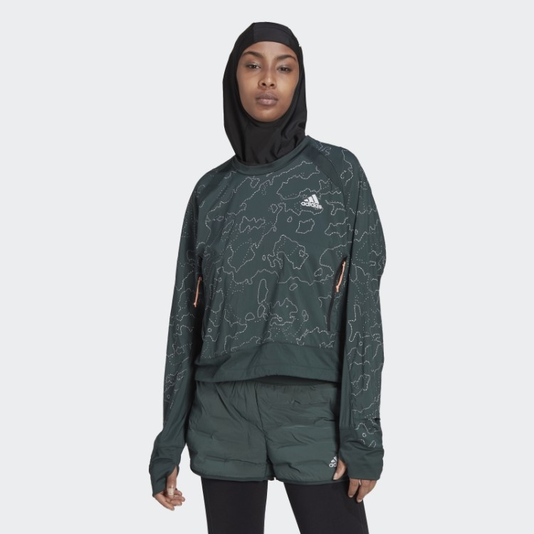 Jaqueta De Gola Redonda Verde Adidas X-city