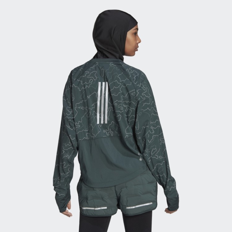 Jaqueta De Gola Redonda Verde Adidas X-city