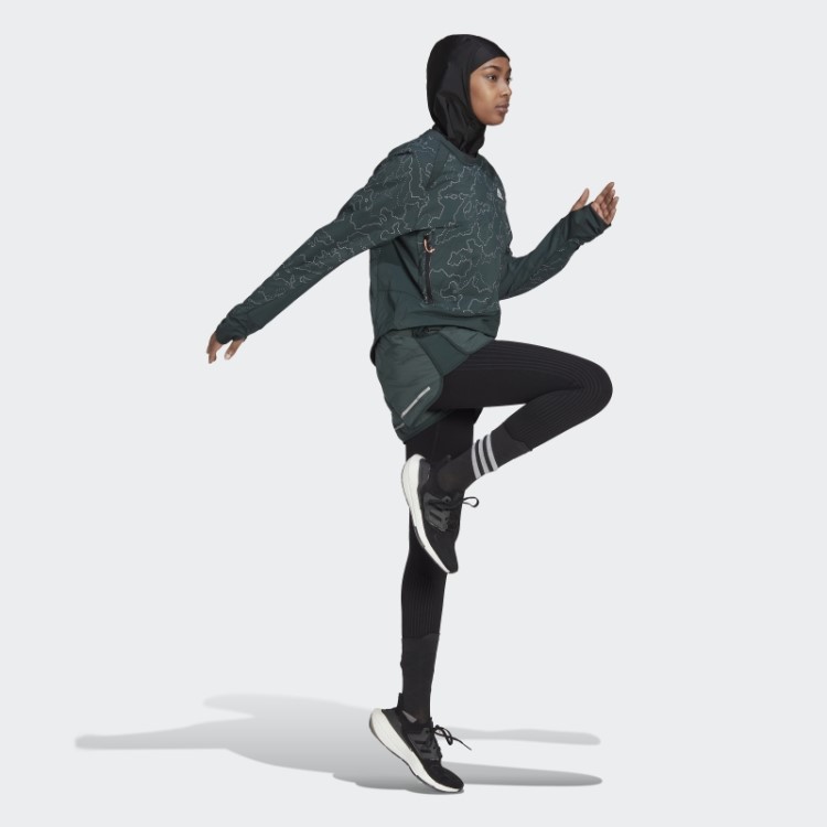 Jaqueta De Corrida Verde X-city Com Gola Redonda Adidas
