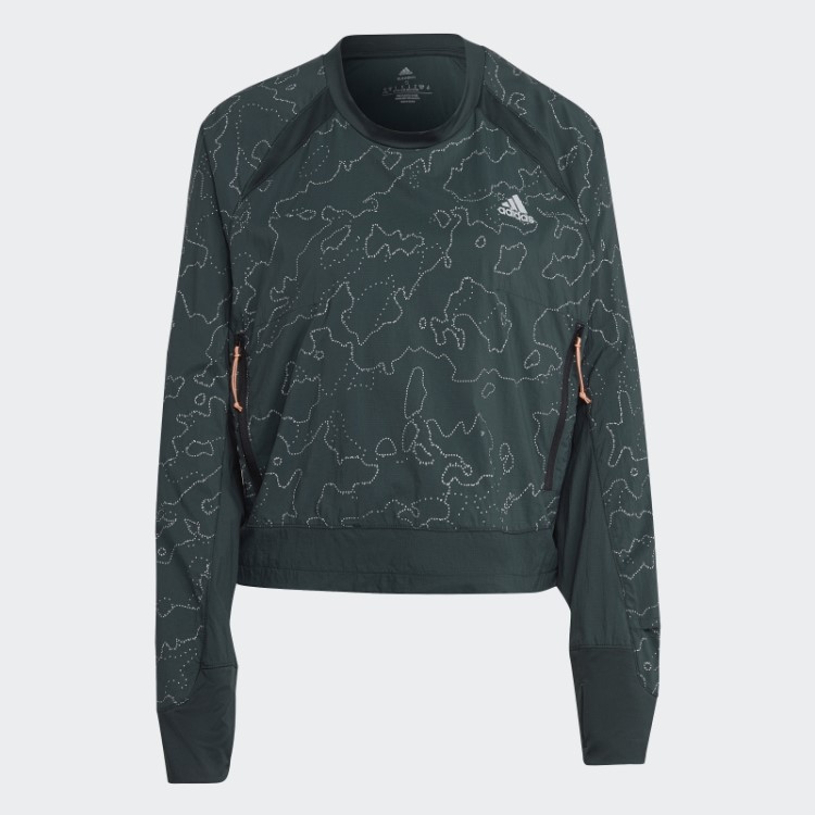 Jaqueta De Corrida Verde X-city Com Gola Redonda Adidas