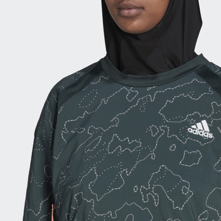 Jaqueta De Corrida Verde X-city Com Gola Redonda Adidas