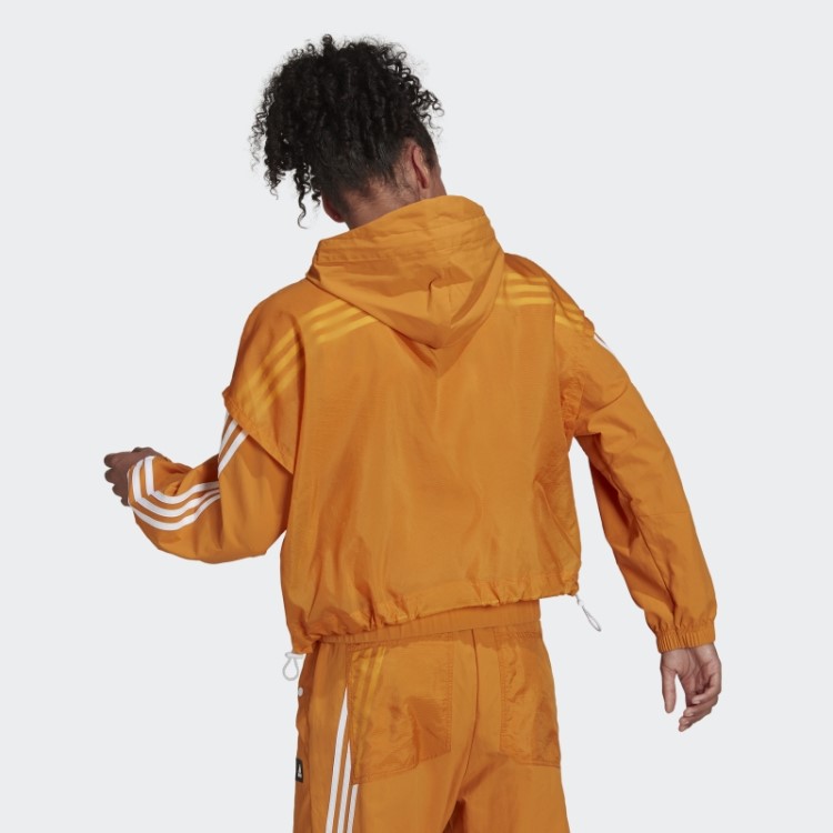 Focus Laranja Quente Adidas Roupas Esportivas Future Icons 3 Listras Tecido Com Capuz Casaco De Corrida
