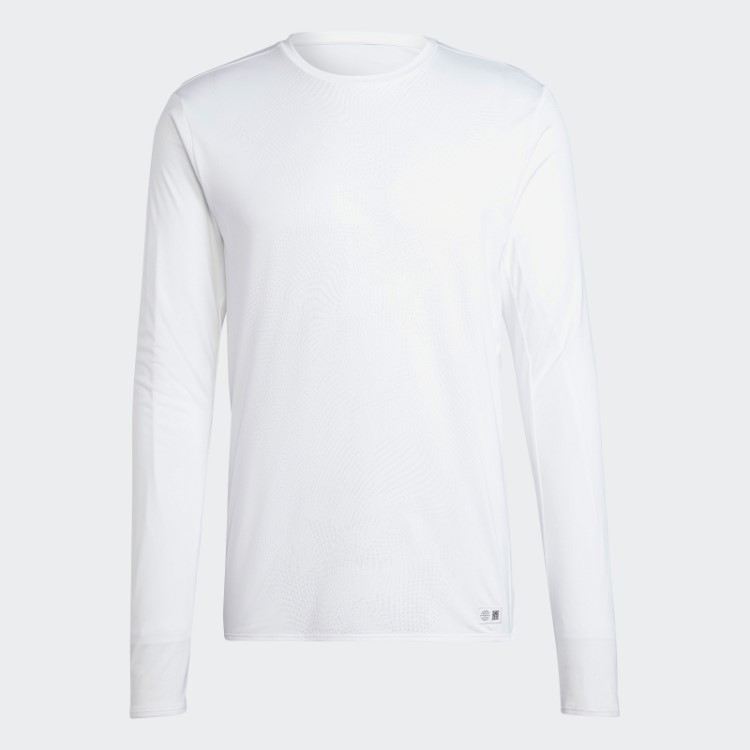 Camiseta Branca De Manga Longa Adidas Feita Para Ser Refeita