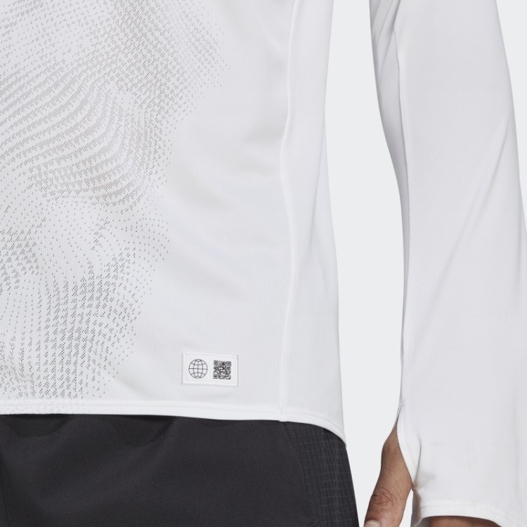 Camiseta Branca De Manga Longa Adidas Feita Para Ser Refeita