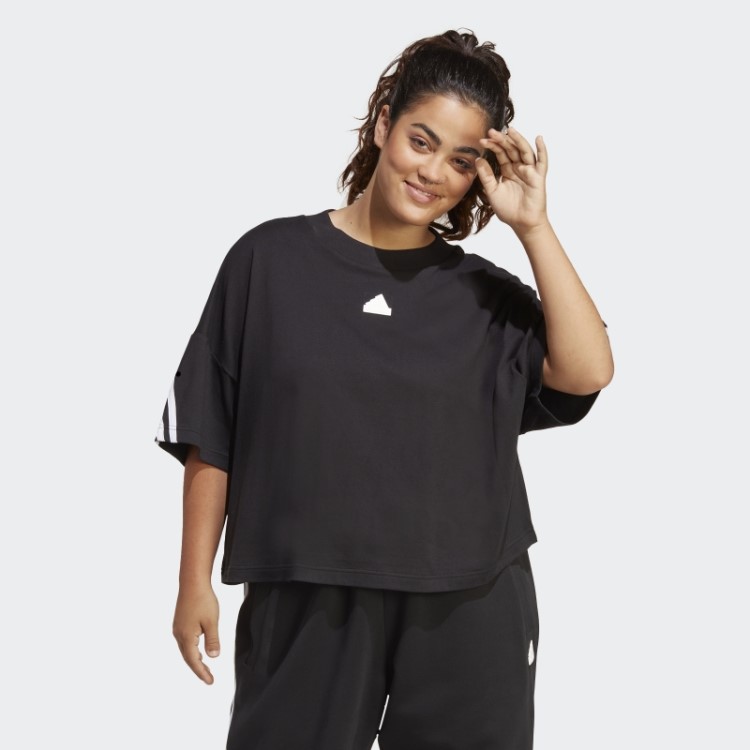 Future Icons Camiseta Com As Três Listras (tamanho Grande) Adidas Preta