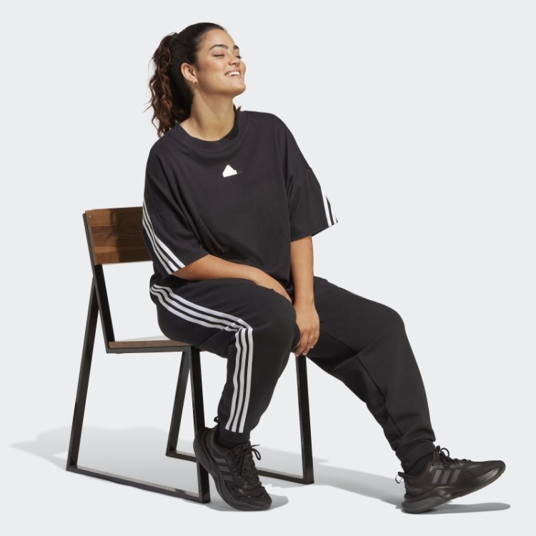 Future Icons Camiseta Com As Três Listras (tamanho Grande) Adidas Preta
