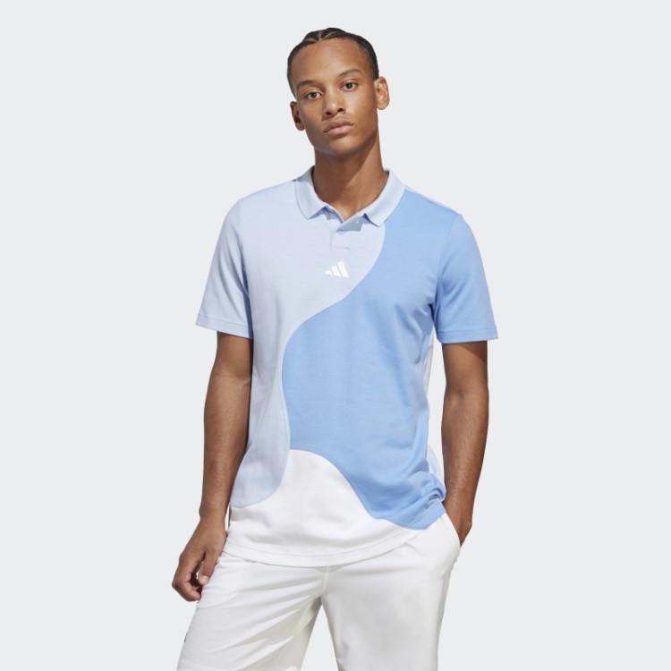 Adidas Clubhouse Premium Clássico Tênis Colorblock Camisa Polo Blue Dawn
