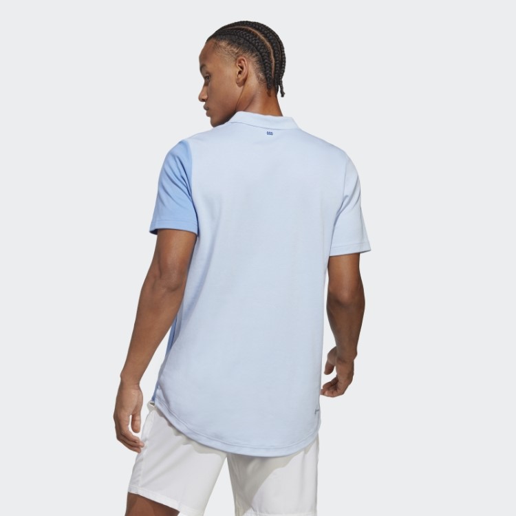 Adidas Clubhouse Premium Clássico Tênis Colorblock Camisa Polo Blue Dawn