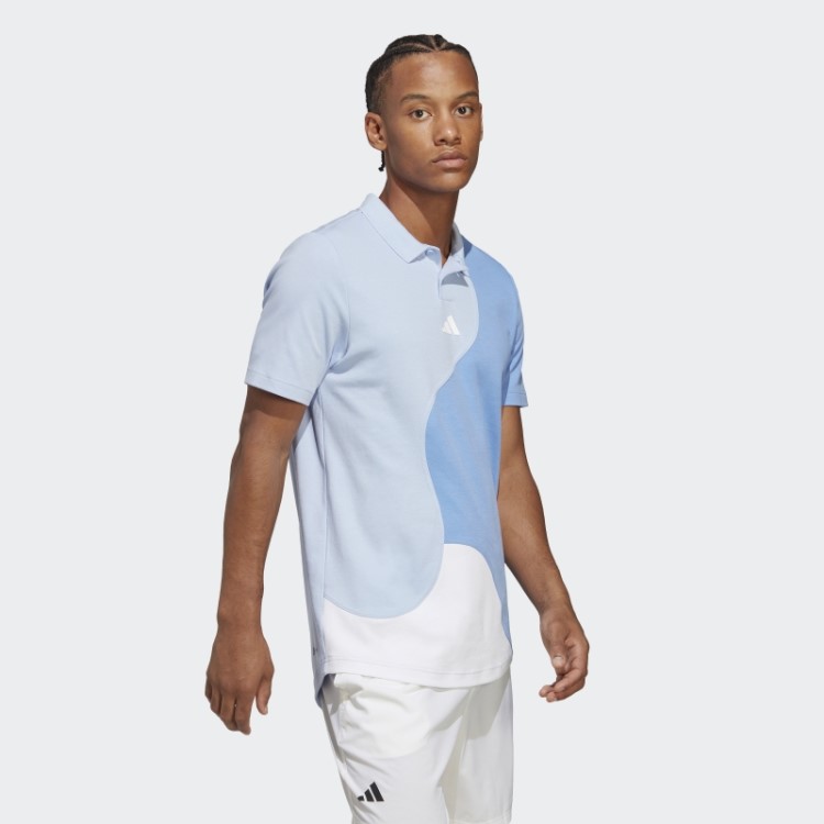 Adidas Clubhouse Premium Clássico Tênis Colorblock Camisa Polo Blue Dawn