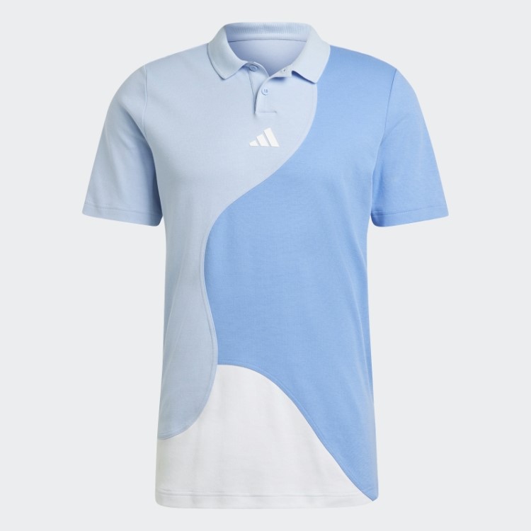 Adidas Clubhouse Premium Clássico Tênis Colorblock Camisa Polo Blue Dawn