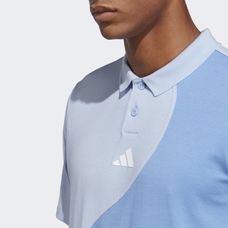 Adidas Clubhouse Premium Clássico Tênis Colorblock Camisa Polo Blue Dawn