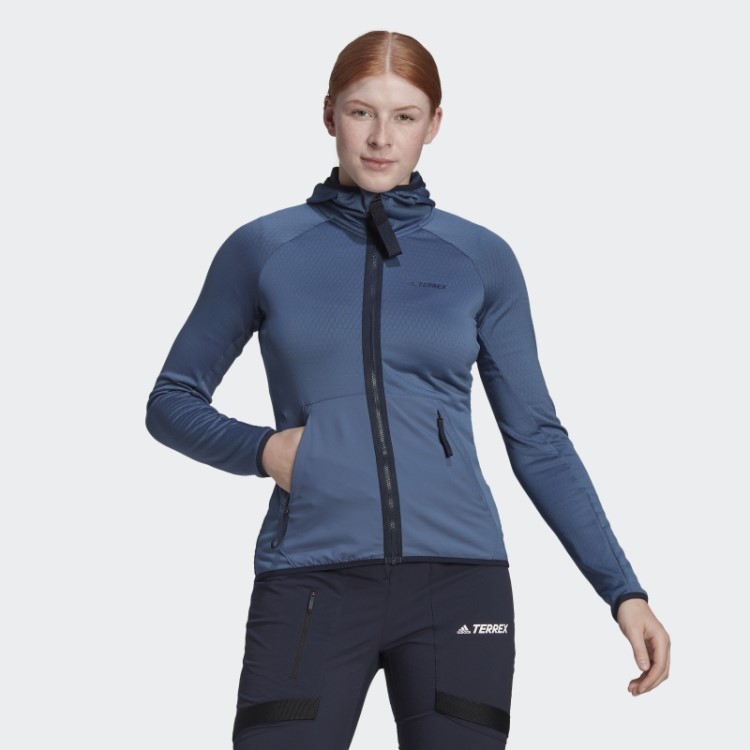 Adidas Steel Terrex Tech Flooce Jaqueta Leve Para Caminhada Com Capuz