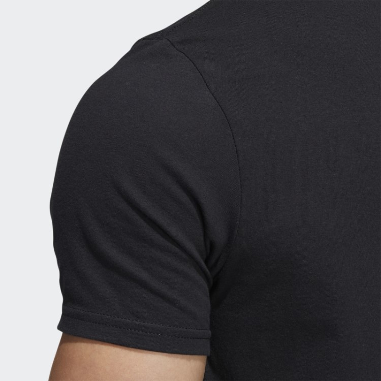 Adidas Camiseta Preta Com Estampa De Logo New York Manga Curta