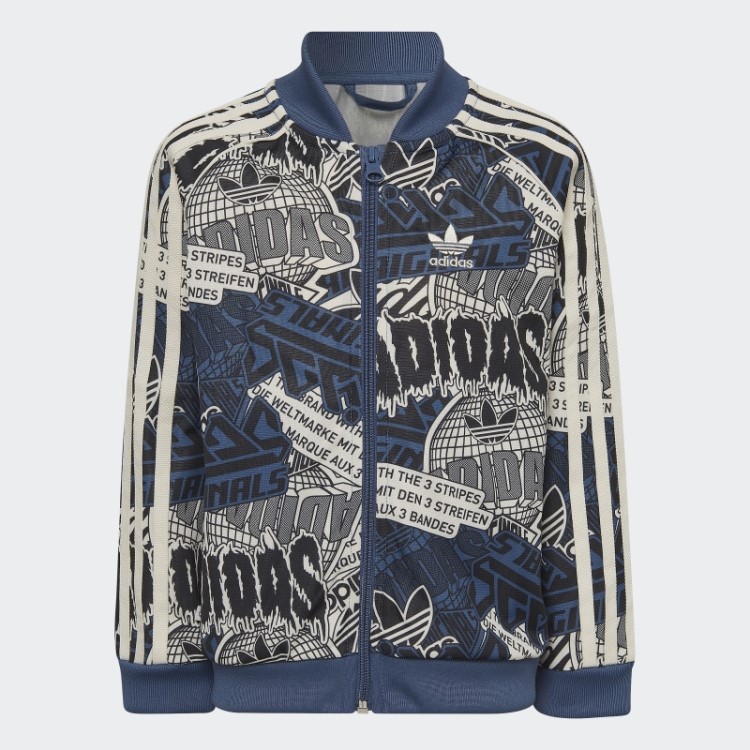 Adidas Macacão Branco Com Estampa Allover
