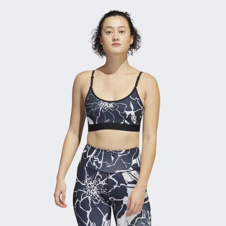 Sutiã Adidas Dash Cinza Leve Com Estampa Floral