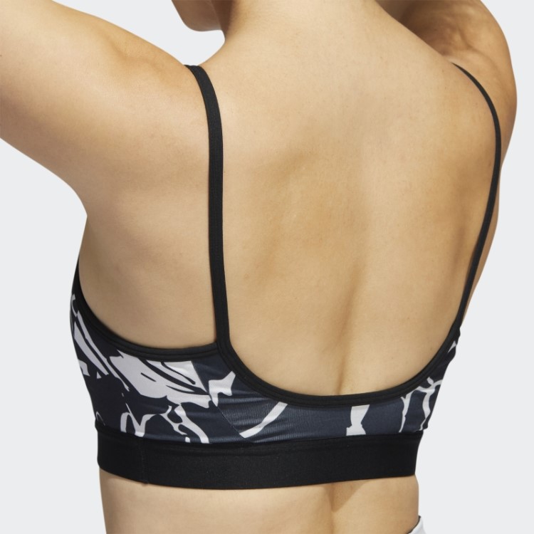 Sutiã Com Estampa Floral De Suporte Leve Cinza Adidas