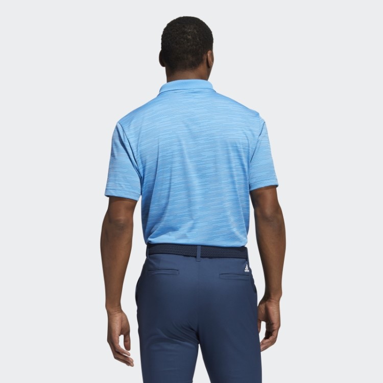 Camisa Polo Azul Adidas Com Listras Contrastantes