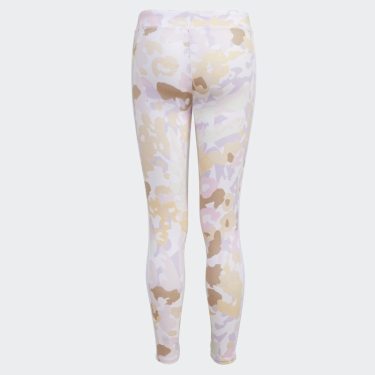 Meia-calça De Algodão Allover Estampada 7/8 Branca Adidas