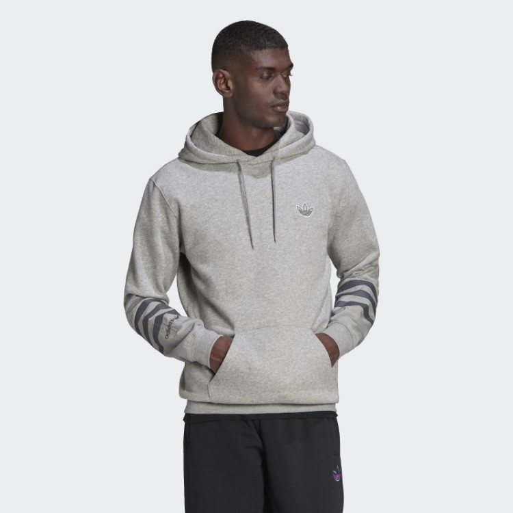 Moletom Com Capuz De Lã Adidas Sprt Cinza Médio