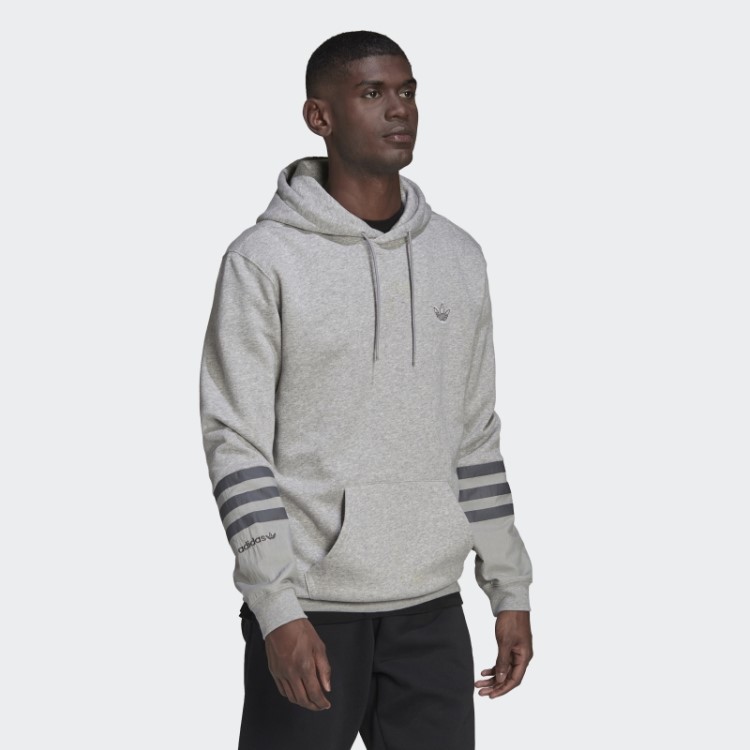 Moletom Com Capuz De Lã Adidas Sprt Cinza Médio